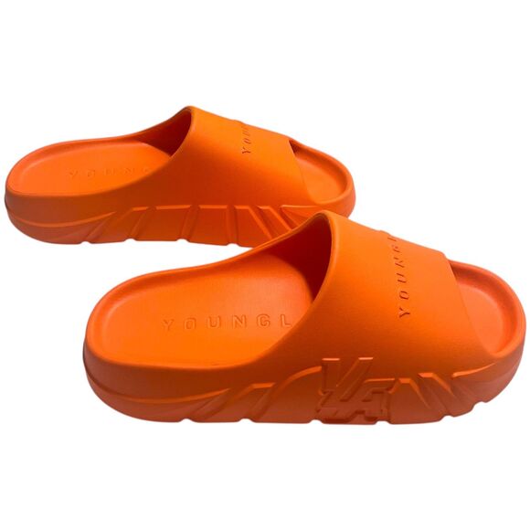YoungLA Men's Slides Cloud 9 Sandals, Slip-on, Orange, Size 12, 2023 Collection - Picture 2 of 8